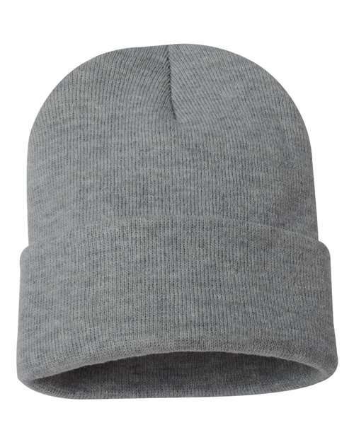 Sportsman 12" Solid Cuffed Beanie - Sportsman SP12 Dark Heather Grey One Size Beanies