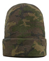 Sportsman 12" Solid Cuffed Beanie - Sportsman SP12 Green Camo One Size Beanies