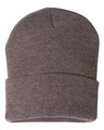 Sportsman 12" Solid Cuffed Beanie - Sportsman SP12 Heather Brown One Size Beanies