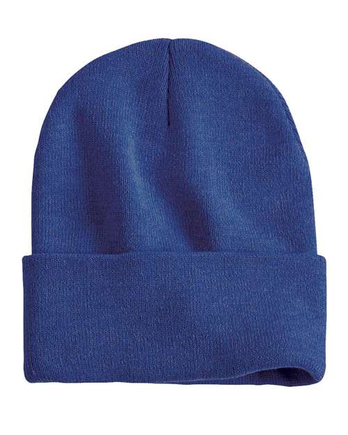 Sportsman 12" Solid Cuffed Beanie - Sportsman SP12 Heather Dark Royal One Size Beanies