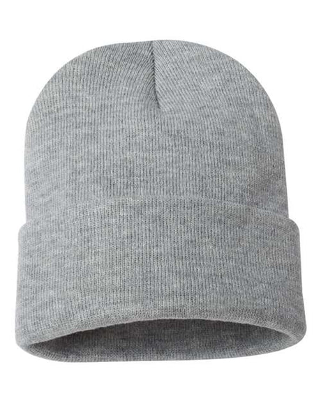 Sportsman 12" Solid Cuffed Beanie - Sportsman SP12 Heather Grey One Size Beanies
