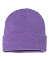 Sportsman 12" Solid Cuffed Beanie - Sportsman SP12 Heather Purple One Size Beanies