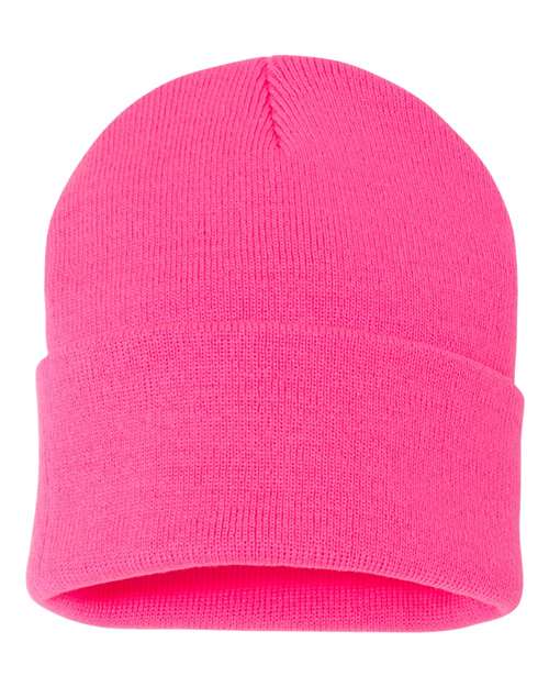 Sportsman 12" Solid Cuffed Beanie - Sportsman SP12 Neon Pink One Size Beanies