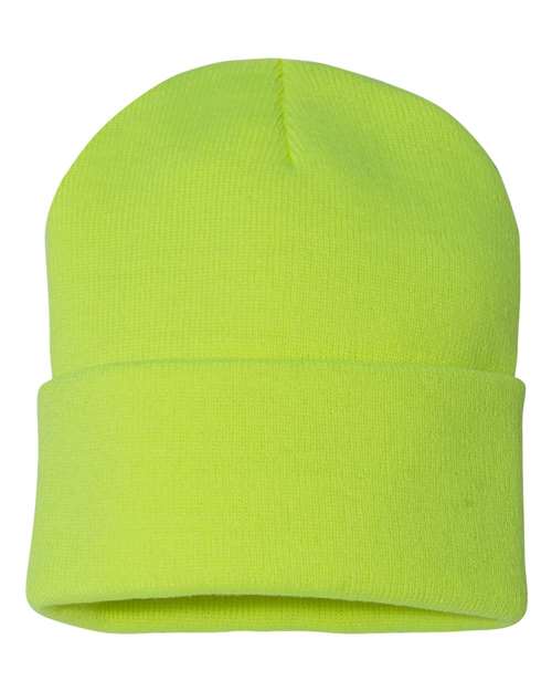 Sportsman 12" Solid Cuffed Beanie - Sportsman SP12 Neon Yellow One Size Beanies