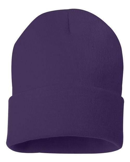 Sportsman 12" Solid Cuffed Beanie - Sportsman SP12 Purple One Size Beanies