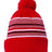 Sportsman 12" Striped Pom - Pom Cuffed Beanie - Sportsman SP60 Red/ White/ Grey/ Black One Size Beanies
