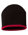 Sportsman 8" Bottom - Striped Beanie - Sportsman SP09 Black/ Red One Size Beanies