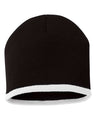 Sportsman 8" Bottom - Striped Beanie - Sportsman SP09 Black/ White One Size Beanies