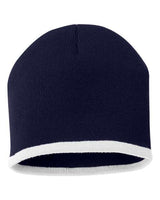 Sportsman 8" Bottom - Striped Beanie - Sportsman SP09 Navy/ White One Size Beanies