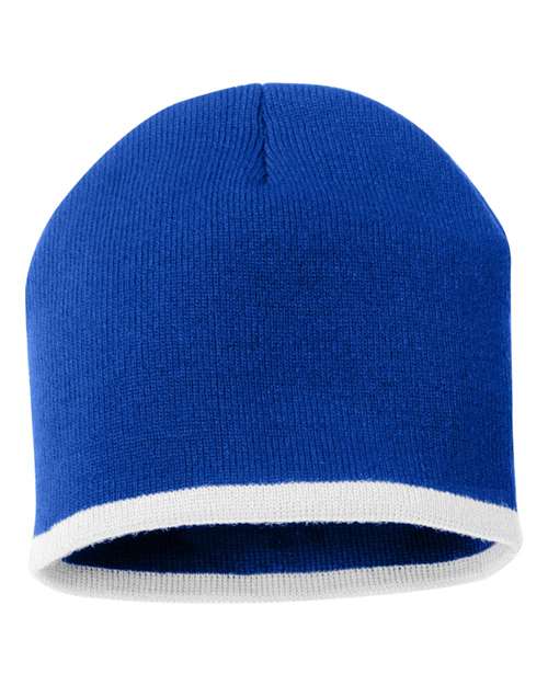 Sportsman 8" Bottom - Striped Beanie - Sportsman SP09 Royal/ White One Size Beanies