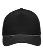 Sportsman Five - Panel Rope Heritage Fit Cap - Sportsman SP1300 Black Adjustable Hats