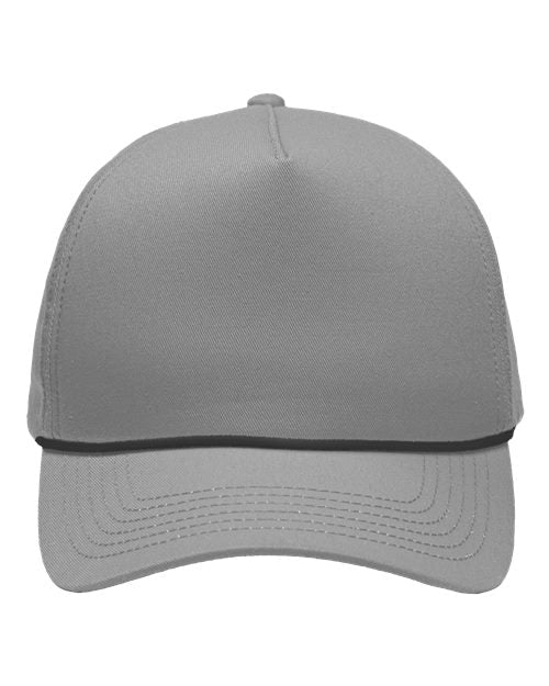 Sportsman Five - Panel Rope Heritage Fit Cap - Sportsman SP1300 Grey Adjustable Hats