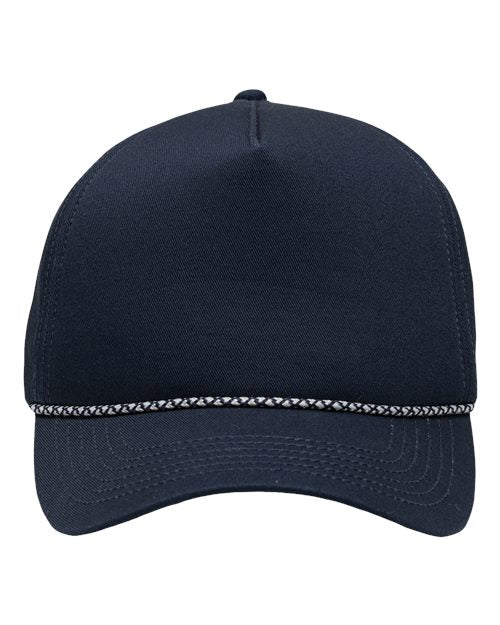 Sportsman Five - Panel Rope Heritage Fit Cap - Sportsman SP1300 Navy Adjustable Hats