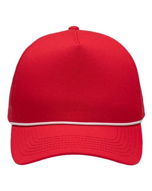Sportsman Five - Panel Rope Heritage Fit Cap - Sportsman SP1300 Red Adjustable Hats