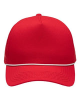 Sportsman Five - Panel Rope Heritage Fit Cap - Sportsman SP1300 Red Adjustable Hats