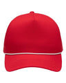 Sportsman Five - Panel Rope Heritage Fit Cap - Sportsman SP1300 Red Adjustable Hats