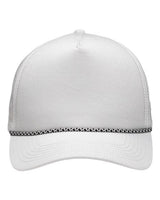Sportsman Five - Panel Rope Heritage Fit Cap - Sportsman SP1300 White Adjustable Hats