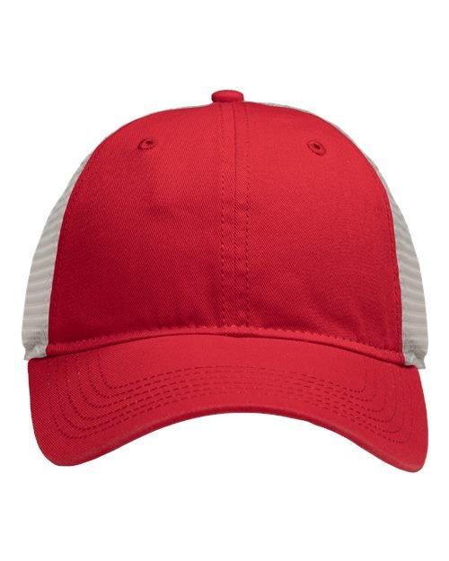 Sportsman Mesh Dad Hat Fit - Sportsman SP1750 Red/ Stone Adjustable Hats