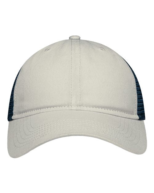 Sportsman Mesh Dad Hat Fit - Sportsman SP1750 Stone/ Navy Adjustable Hats