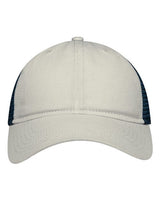 Sportsman Mesh Dad Hat Fit - Sportsman SP1750 Stone/ Navy Adjustable Hats