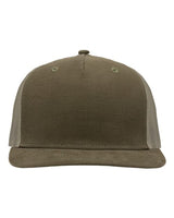 Sportsman Modern Five - Panel Trucker Fit Cap - Sportsman SP1550 Dark Olive Green/ Khaki Adjustable Hats