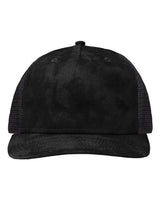Sportsman Modern Five - Panel Trucker Fit Cap - Sportsman SP1550 Old Wash Black/ Black Adjustable Hats