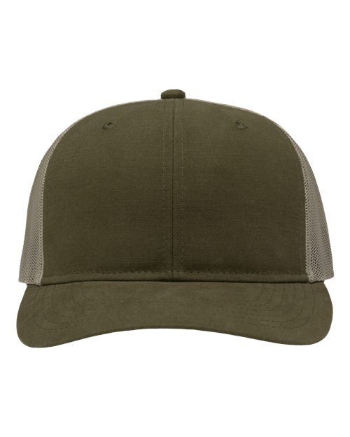 Sportsman Modern Six - Panel Trucker Fit Cap - Sportsman SP1650 Dark Olive Green/ Khaki Adjustable Hats