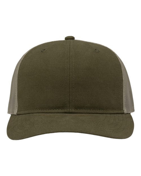Sportsman Modern Six - Panel Trucker Fit Cap - Sportsman SP1650 Dark Olive Green/ Khaki Adjustable Hats