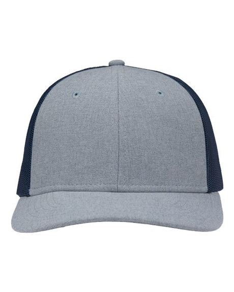Sportsman Modern Six - Panel Trucker Fit Cap - Sportsman SP1650 Ice Blue Heather/ Navy Adjustable Hats