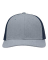 Sportsman Modern Six - Panel Trucker Fit Cap - Sportsman SP1650 Ice Blue Heather/ Navy Adjustable Hats