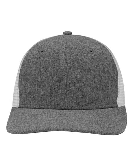 Sportsman Modern Six - Panel Trucker Fit Cap - Sportsman SP1650 X Hatch Grey/ White Adjustable Hats