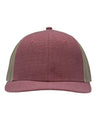 Sportsman Modern Six - Panel Trucker Fit Cap - Sportsman SP1650 X Hatch Red/ Khaki Adjustable Hats