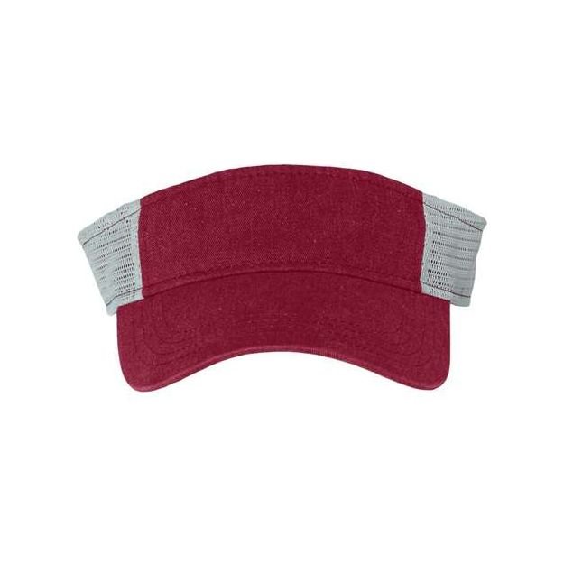 Sportsman Pigment - Dyed Trucker Visor - Sportsman SP540 Cardinal/ Stone Adjustable Visors