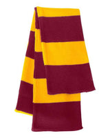 Sportsman Rugby - Striped Knit Scarf - Sportsman SP02 Cardinal/ Gold One Size Accessories
