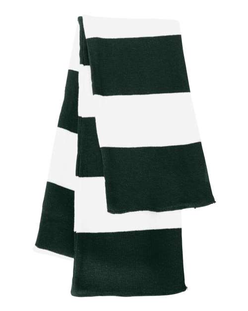 Sportsman Rugby - Striped Knit Scarf - Sportsman SP02 Forest/ Gold One Size Accessories