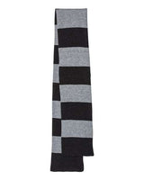 Sportsman Rugby - Striped Knit Scarf - Sportsman SP02 Heather Black/ Heather Grey One Size Accessories