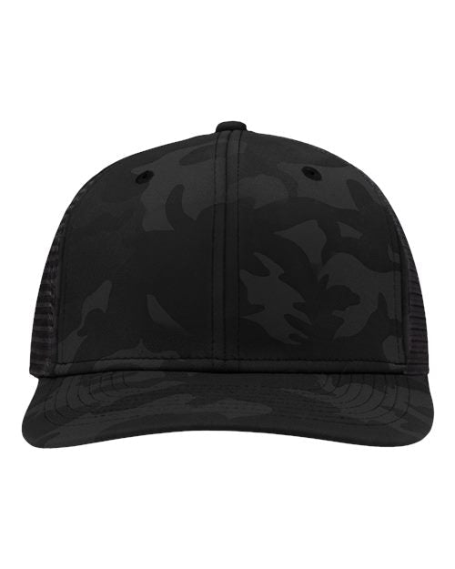 Sportsman Traditional Lo - Pro Mesh Back Trucker Fit Cap - Sportsman SP1450 Black Camo/ Black Adjustable Hats