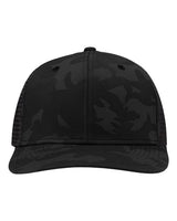 Sportsman Traditional Lo - Pro Mesh Back Trucker Fit Cap - Sportsman SP1450 Black Camo/ Black Adjustable Hats