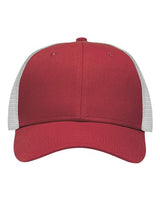 Sportsman Traditional Lo - Pro Mesh Back Trucker Fit Cap - Sportsman SP1450 Chino Cardinal/ White Adjustable Hats