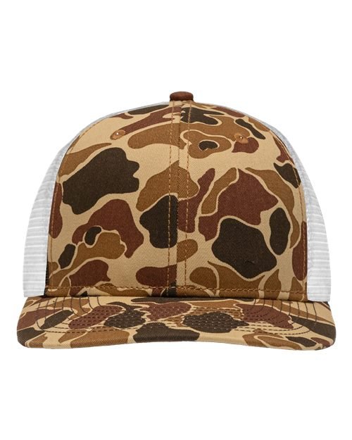 Sportsman Traditional Lo - Pro Mesh Back Trucker Fit Cap - Sportsman SP1450 Chino Duck Camo/ White Adjustable Hats