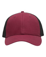 Sportsman Traditional Lo - Pro Mesh Back Trucker Fit Cap - Sportsman SP1450 Chino Maroon/ Black Adjustable Hats
