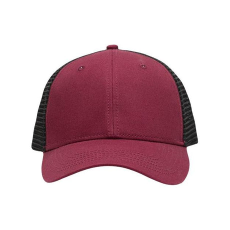 Sportsman Traditional Lo - Pro Mesh Back Trucker Fit Cap - Sportsman SP1450 Chino Maroon/ Black Adjustable Hats