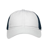 Sportsman Traditional Lo - Pro Mesh Back Trucker Fit Cap - Sportsman SP1450 Chino White/ Navy Adjustable Hats