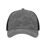 Sportsman Traditional Lo - Pro Mesh Back Trucker Fit Cap - Sportsman SP1450 Grey Camo/ Black Adjustable Hats