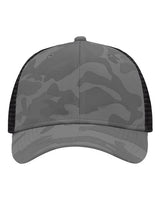 Sportsman Traditional Lo - Pro Mesh Back Trucker Fit Cap - Sportsman SP1450 Grey Camo/ Black Adjustable Hats