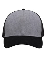 Sportsman Traditional Lo - Pro Mesh Back Trucker Fit Cap - Sportsman SP1450 Heather Grey/ Charcoal/ Black Adjustable Hats