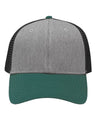 Sportsman Traditional Lo - Pro Mesh Back Trucker Fit Cap - Sportsman SP1450 Heather Grey/ Charcoal/ Forest Green Adjustable Hats