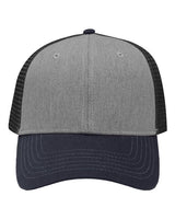 Sportsman Traditional Lo - Pro Mesh Back Trucker Fit Cap - Sportsman SP1450 Heather Grey/ Charcoal/ Navy Adjustable Hats