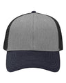 Sportsman Traditional Lo - Pro Mesh Back Trucker Fit Cap - Sportsman SP1450 Heather Grey/ Charcoal/ Navy Adjustable Hats