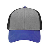 Sportsman Traditional Lo - Pro Mesh Back Trucker Fit Cap - Sportsman SP1450 Heather Grey/ Charcoal/ Royal Adjustable Hats